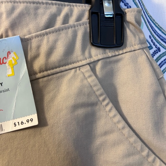 Cat & Jack Khaki Casual Pants w/Flat Front and Elastic Side Bands, NWT Zipper - Picture 3 of 8